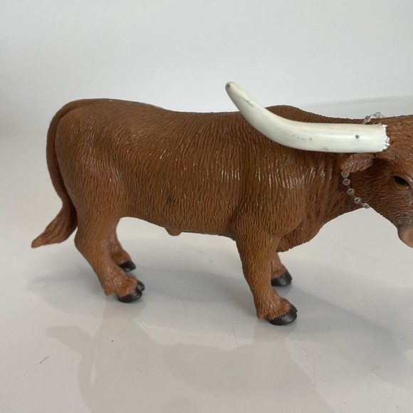5" Vintage 2003 Safari Ltd Texas Long Horn Bull Toy Farm Animals Figure Figurine - Picture 3 of 7